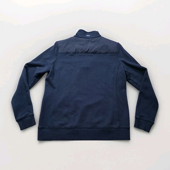 Vineyard Vines Polo Sweater Women S Navy LS 1/4 Zip Mock Neck Cotton Preppy Boho - Picture 13 of 15